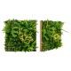 Vibrant 20" x 20" 3D hanging greenery hedge featuring 11 types of faux plants, perfect for indoor or outdoor decor.