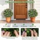 Artificial boxwood topiary ball tree with purple flowers, crafted from durable PE material for easy maintenance and.