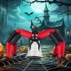 10-ft Halloween inflatable spider with red tunnel light eyes, perfect for outdoor spooky decorations and easy.