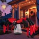 Inflatable Halloween spider with red tunnel light eyes, 10-ft span, perfect for outdoor spooky decor.
