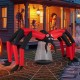 Inflatable Halloween spider with red tunnel light eyes, 10-ft span, perfect for outdoor spooky decorations.