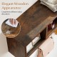 Wall-mounted brown entryway shelf with four compartments and five hooks, perfect for organizing coats and keys.