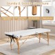 Portable adjustable facial spa bed with a sturdy beech wood frame, designed for comfort and easy transport, ideal for.