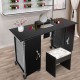 Deluxe salon manicure table with smooth-rolling casters for easy mobility, sturdy black steel frame, and spacious.