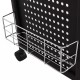 Storage basket attached to the Deluxe Salon Steel Frame Manicure Table, featuring a sturdy black design for salon.