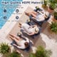 HDPE Adirondack chair in blue features a high back, cup holder, and wood-like texture for comfortable outdoor lounging.