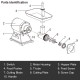 Heavy Duty 1.5HP meat grinder parts diagram, showcasing components like motor housing, cutting blade, and feed screw.
