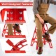 Heavy-duty aluminum garage bar chair in red with a 360° swiveling seat, reinforced screw connection, and comfortable.