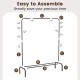 Heavy duty 50-inch wide black metal garment rack with easy assembly features, side hooks, and sturdy U-shaped legs.