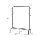 Heavy duty black metal garment rack with 8 side hooks and bottom shelf, ideal for bedroom or laundry room storage.