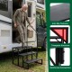 Heavy duty black hot tub stair with wide anti-slip platforms, designed for secure access to RVs and mobile homes.