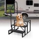 Heavy-duty black hot tub stair with wide anti-slip platforms, ideal for pets and mobile home access.