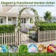 Heavy-duty black metal garden arch with gate, perfect for supporting climbing plants and enhancing outdoor spaces.