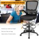 Height adjustable drafting chair with flip-up arms, ergonomic backrest, and breathable mesh fabric for comfort.
