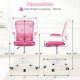 Height adjustable pink drafting chair with flip-up arms, ergonomic backrest, and adjustable foot ring for home office.