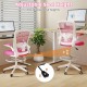 Drafting chair in pink featuring an adjustable foot ring and flip-up arms, designed for ergonomic comfort in home.