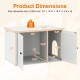Hidden cat litter box enclosure in white with dual doors, ideal for stylish home decor and easy cleaning access.