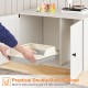Hidden cat litter box enclosure with dual doors for easy cleaning, stylish white design for home integration.