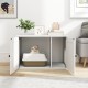 Hidden cat litter box enclosure in white with dual doors, stylish design for home decor, ideal for living rooms and.