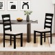 Set of 2 black high back dining room chairs with padded seats, featuring ergonomic design for comfort and support.