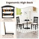 High back dining room chairs set of 2 in black with padded seats, featuring ergonomic design for comfort and support.