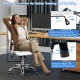 High back ribbed office chair in white with ergonomic design, adjustable height, and rocking backrest for comfort.
