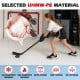 Hockey flooring tiles made of UHMW-PE material, featuring a self-lubricating surface for realistic puck handling.