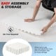 Hockey flooring tiles in white, featuring tool-free assembly and compact storage for training and practice areas.