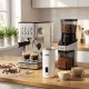 Espresso machine with 20-bar pressure, conical burr grinder, and milk frother for creating rich coffee drinks at home.