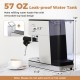 Home Espresso Coffee Station features a 57 oz leak-proof water tank for hassle-free refilling and compact countertop use.