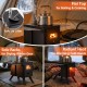 Hot tent stove with flat top for cooking, side racks for drying gear, and radiant heat for warming hands in winter.