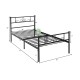 Twin size metal bed frame with headboard and footboard, featuring solid steel slats and extra support legs for.