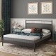 Full-size 8-inch memory foam mattress with jacquard fabric cover, designed for medium-firm support and cooler sleep.