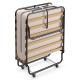 Folding guest bed with memory foam mattress, compact design, sturdy steel frame, ideal for versatile room use.