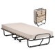 Folding guest bed with a high-density memory foam mattress on a sturdy steel frame, ideal for versatile use and easy.