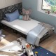 Twin size metal folding bed with memory foam mattress, featuring a cozy cover and foldable design for easy storage.