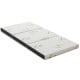 Tri-fold memory foam mattress topper with bamboo cover, ideal for portable sleeping, lounging, and camping activities.