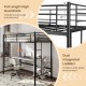 Twin Loft Bed Frame with 2 Ladders Full-length Guardrail - Gallery View 11 of 11