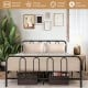 Full/Queen size metal bed frame with headboard and footboard, featuring a rustproof finish and spacious under-bed.