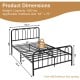 Full/Queen size metal bed frame with headboard and footboard, sturdy rustproof finish, 12" storage space underneath.