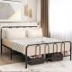 Elegant full size metal bed frame with headboard, showcasing a rustproof finish and ample 12" storage space underneath.