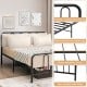 Full size metal bed frame with headboard and footboard, rustproof finish, sturdy slats, and 12" storage space.