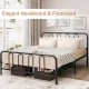 Full/Queen size metal bed frame with elegant headboard and footboard, featuring sturdy rustproof construction and.