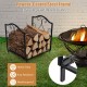Heavy-duty steel firewood log rack featuring a rust-resistant frame and lightweight design, perfect for easy outdoor.