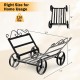 Compact firewood rack with wheels, rustproof steel, 2.5" raised base for air circulation, ideal for indoor and outdoor.