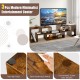 3-piece brown console TV stand with spacious tabletop for TVs up to 65", featuring 6 open compartments for storage.