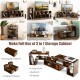 L-shaped and rectangular shelves of a 3-piece console TV stand in brown, ideal for TVs up to 65 inches, perfect for.