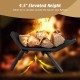 V-shaped fireplace grate made of wrought iron with 4.5" elevated height for improved airflow and efficient burning.