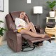Brown massage recliner chair with remote, showcasing overstuffed padding and a cozy design for ultimate relaxation at.