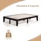 14-inch full-size wood platform bed frame in brown with 500 lbs capacity and slat support, ideal for under-bed storage.
